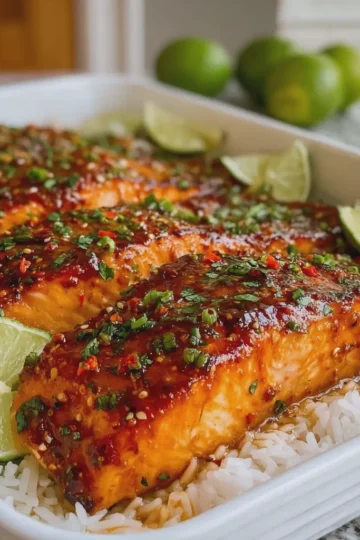 Baked Honey Sriracha Lime Salmon