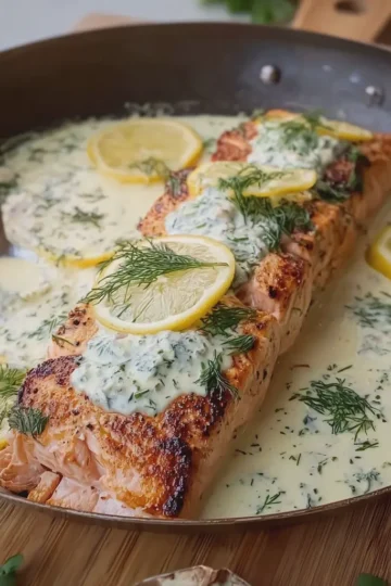 Salmon with Lemon Dill Sauce