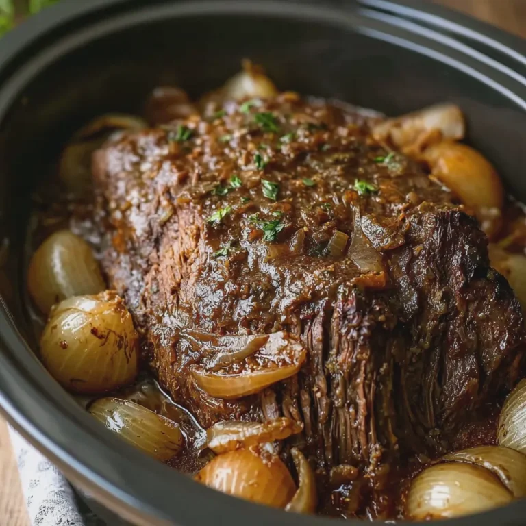 Slow Cooker 4-Ingredient Amish-Style Onion Beef Roast