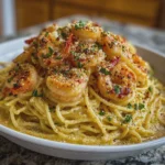 Garlic Butter Shrimp Pasta Volcano
