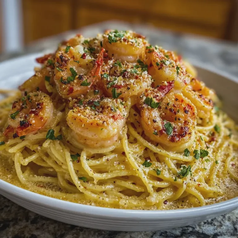 Garlic Butter Shrimp Pasta Volcano