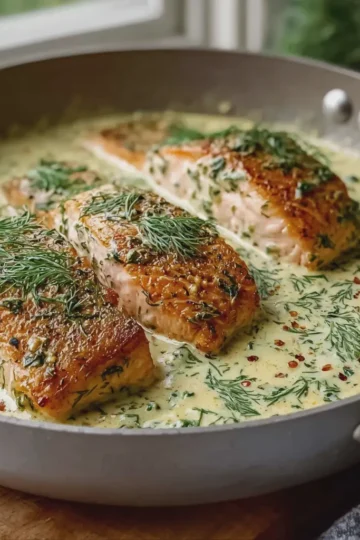 Salmon in Creamy Dill Sauce