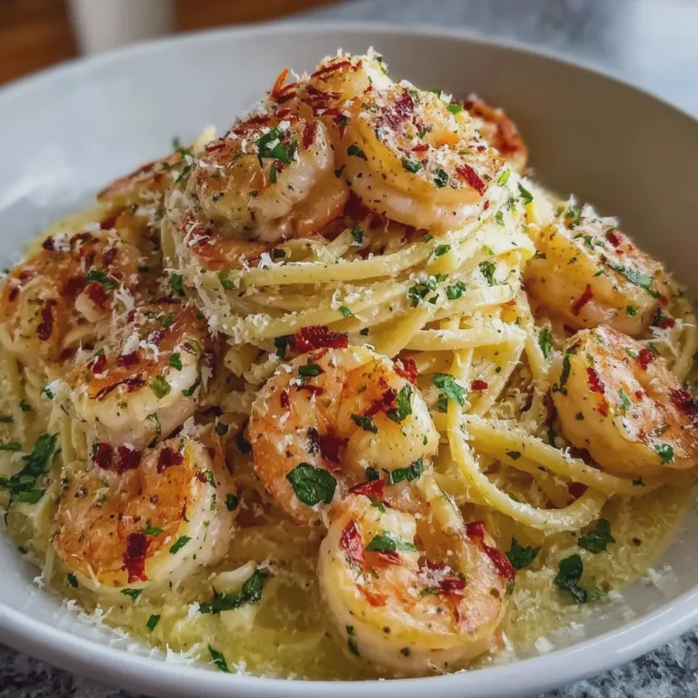 Creamy Garlic Parmesan Shrimp Pasta