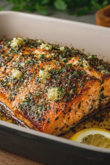 Garlic & Herb Butter Baked Salmon