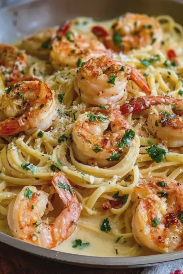 Creamy Lemon Garlic Shrimp Pasta