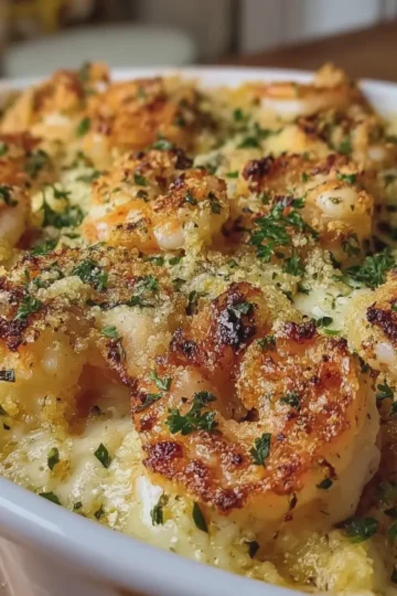 Garlic Parmesan Shrimp Bake