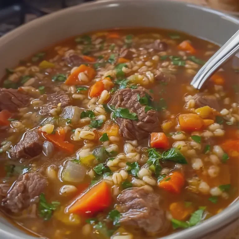 Homemade Slow Cooker Beef and Barley Soup