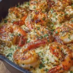 Loaded Cheesy Garlic Butter Shrimp