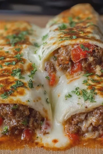 Italian Beef Sausage Mozzarella Wrap Melts