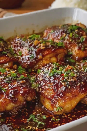 Sticky Honey Garlic Chicken Thighs