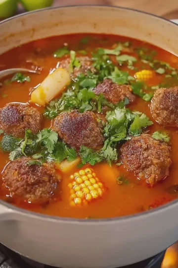 Sopa de Albóndigas al Chipotle