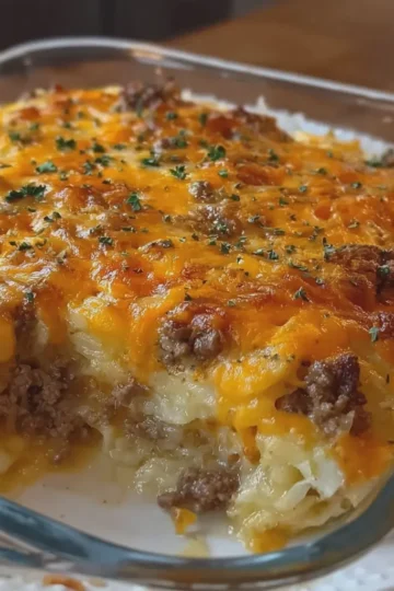 Cheesy Ground Beef and Potato Casserole
