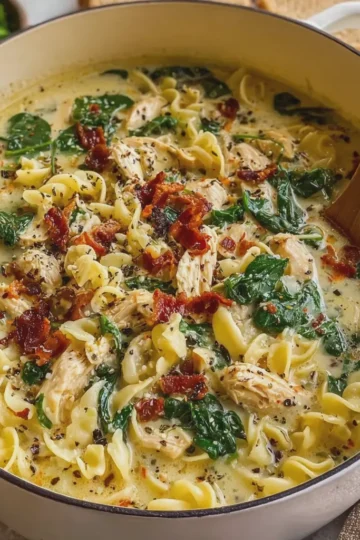 Creamy Tuscan Chicken Noodle Soup