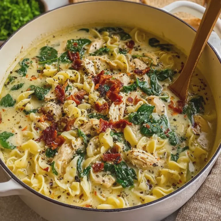 Creamy Tuscan Chicken Noodle Soup
