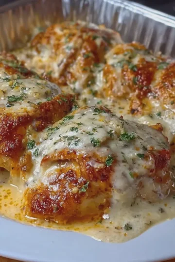 Baked Caesar Chicken with Creamy Parmesan Sauce