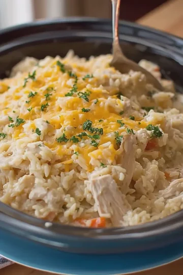 Crock Pot Creamy Chicken and Rice Casserole