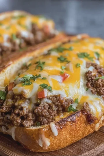 Cheesy Ground Beef Sub Melts