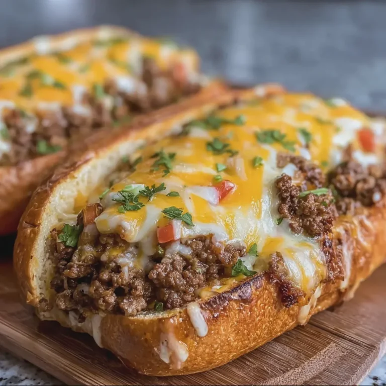 Cheesy Ground Beef Sub Melts