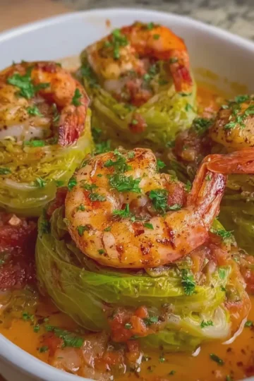 Cajun Shrimp Stuffed Cabbage Rolls
