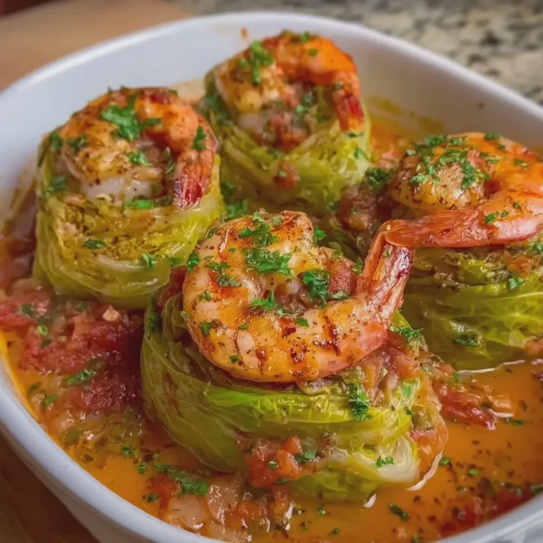 Cajun Shrimp Stuffed Cabbage Rolls