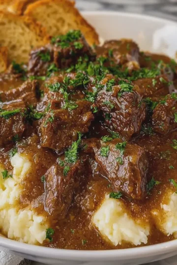 Slow Cooker Beef Tips and Gravy