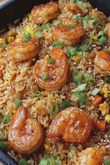 Honey Garlic Seafood Fried Rice with Shrimp