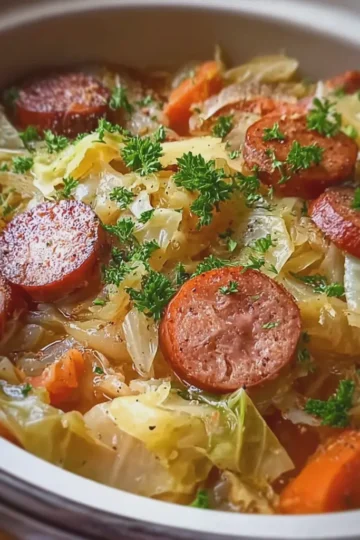 Slow Cooker Cabbage and Sausage Easy Comfort Food Delight