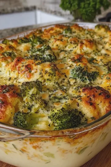 Broccoli and Cauliflower Cottage Cheese Bake