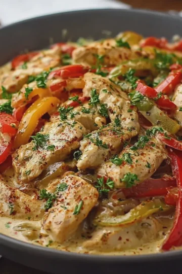 Creamy Chicken Pepper Skillet