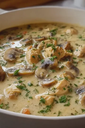 Creamy Chicken and Mushroom Soup