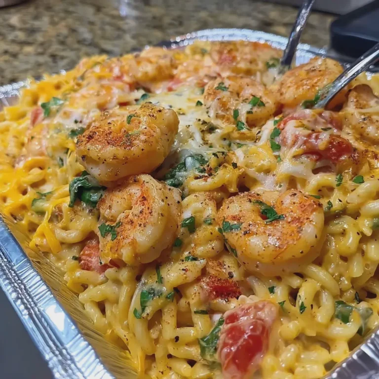 Creamy Cajun Shrimp Pasta Bake