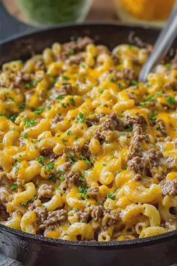 Cheesy Ranch Beef Skillet Macaroni