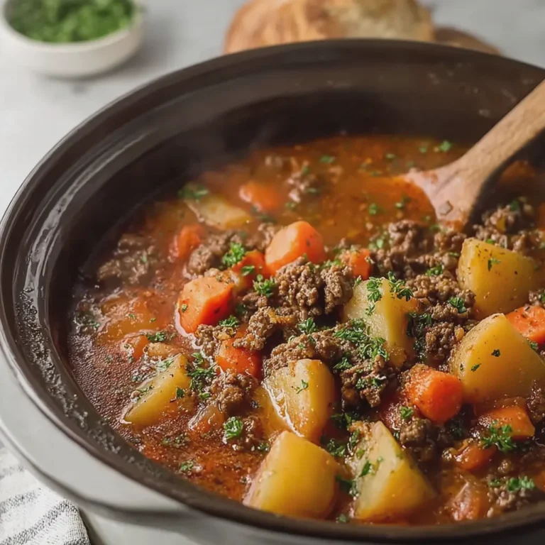 Slow Cooker Ground Beef Stew
