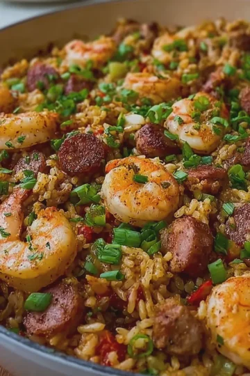 Loaded Shrimp and Beef Sausage Jambalaya