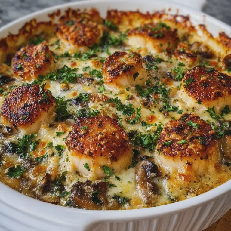 Creamy Baked Scallops and Mushroom Casserole