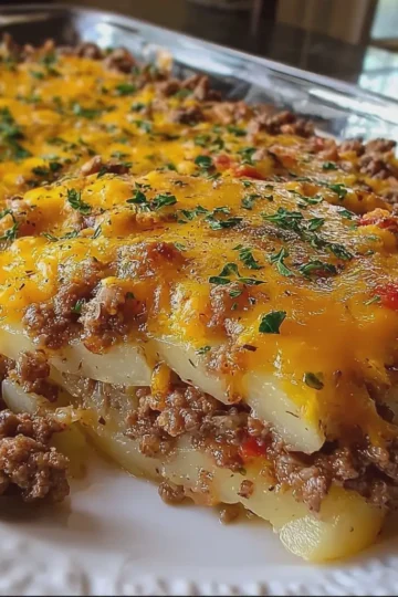 Cheesy Ground Beef and Potato Casserole