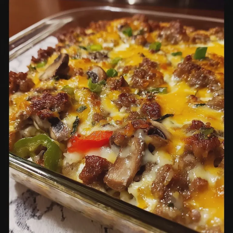 Keto Low Carb Philly Cheesesteak Casserole