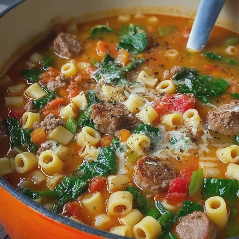 Italian Beef Sausage Ditalini Soup