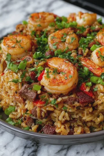 Shrimp Dirty Rice Skillet