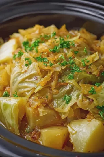 Slow Cooker Cabbage and Potatoes
