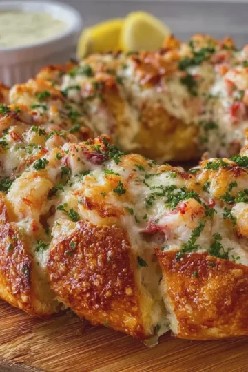 Creamy Garlic Crab and Shrimp Crescent Ring