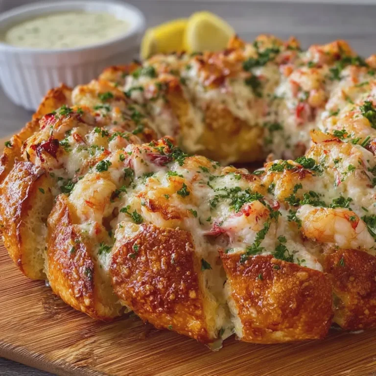 Creamy Garlic Crab and Shrimp Crescent Ring
