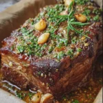 Slow Roasted Garlic and Honey Beef Shoulder