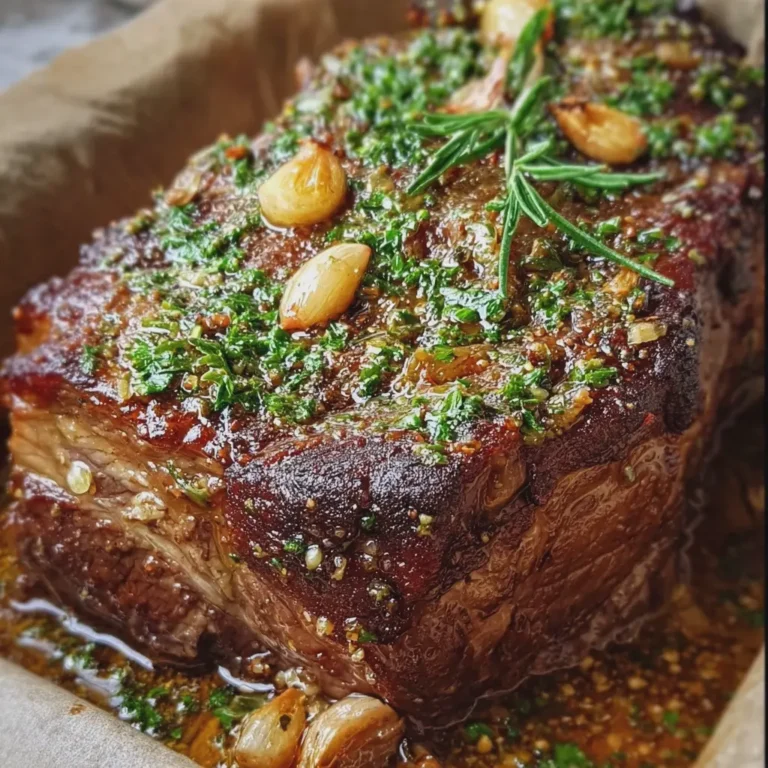Slow Roasted Garlic and Honey Beef Shoulder