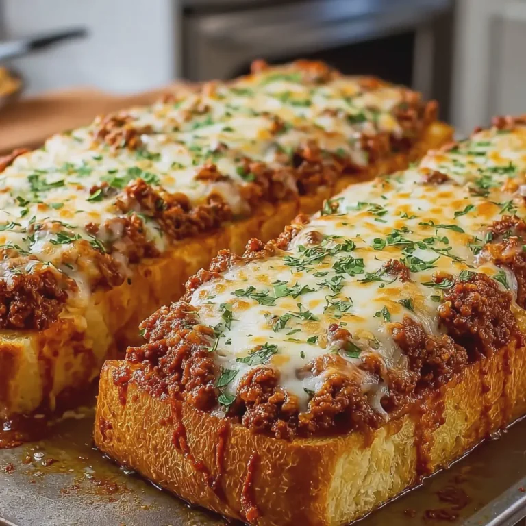 Cheesy Sloppy Joe Garlic Bread Bake