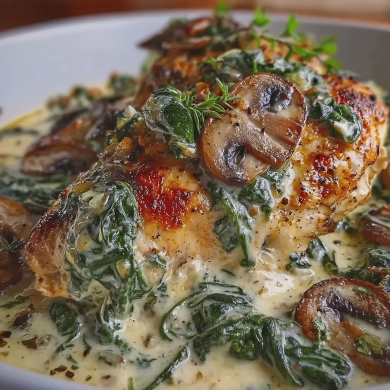 Chicken, Spinach, and Mushroom Bake