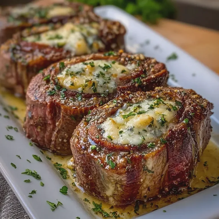 Cheesy Garlic Stuffed Steak Rolls