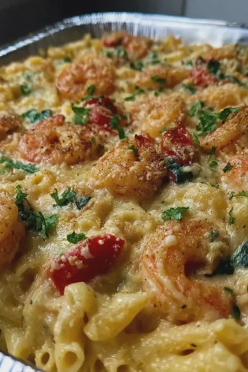Creamy Cajun Seafood Pasta Bake Shrimp Crawfish and Crab