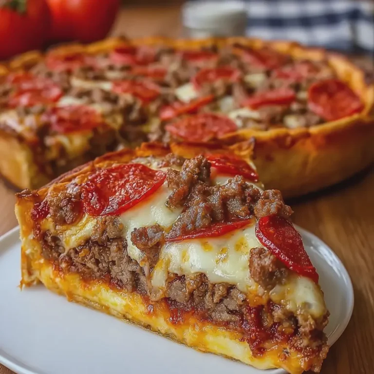 Deep Hamburger Beef Sausage and Pepperoni Pie