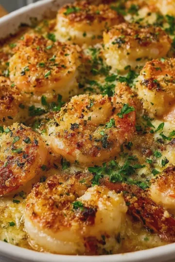 Garlic Parmesan Shrimp Bake